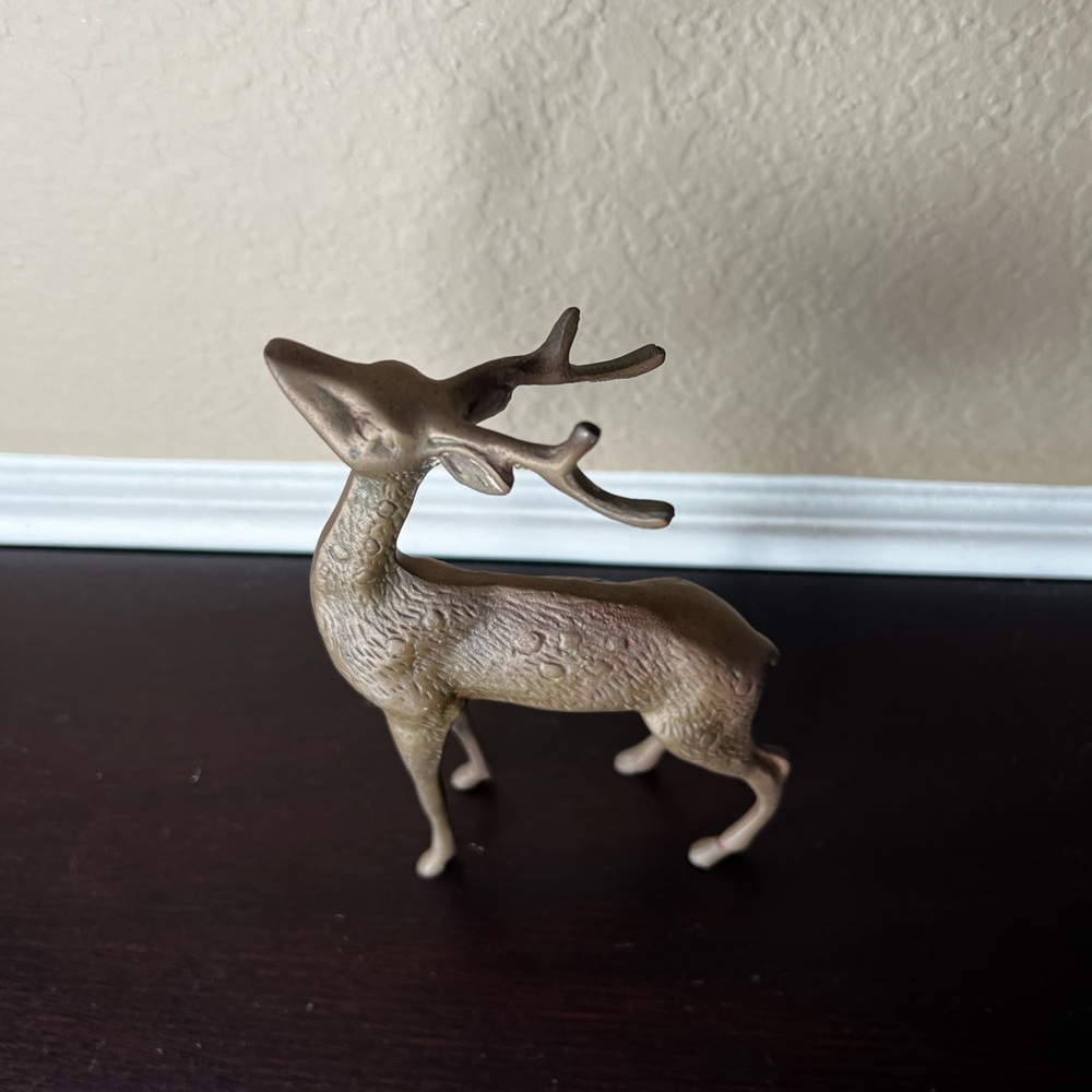 Vintage MCM Brass Reindeer, Deer, Antlers, Bambi, Christmas Decor, Naturalist - Picture 3 of 8